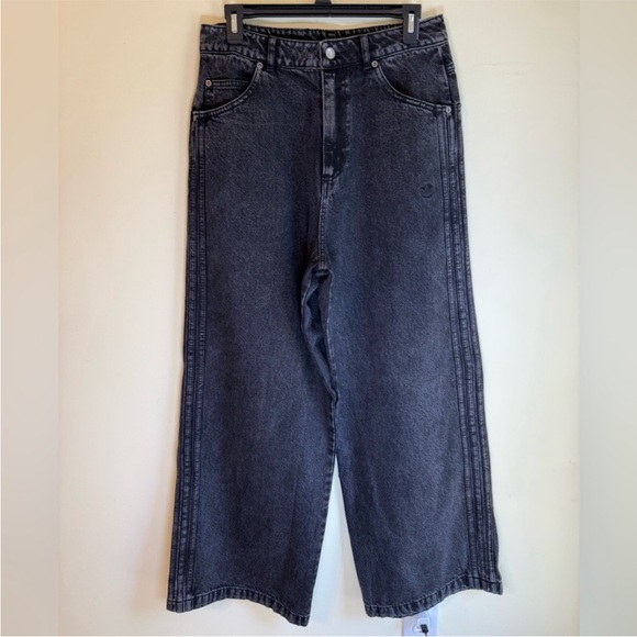 ADIDAS Charcoal Wide Leg Women's Jeans - Picture 5 of 9